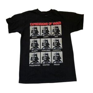 Star Wars Mad Engine Expressions Of Vader Black T-Shirt Size Medium